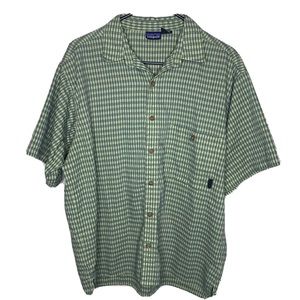 Patagonia Men’s Short Sleeve Size Medium Button Up Green Plaid￼ M